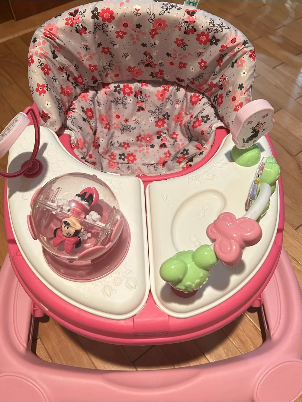 Minnie Mouse Pink Floral Activity Baby Walker with Interactive Tray